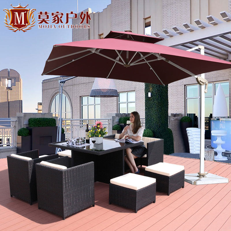 Balcony table and chair rattan chair five-piece combination terrace courtyard outdoor hotel leisure creative furniture outdoor table and chair