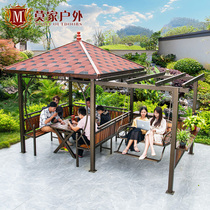 Leisure outdoor grape frame awning garden villa garden outdoor carbonized wood pavilion Pavilion Pavilion swing