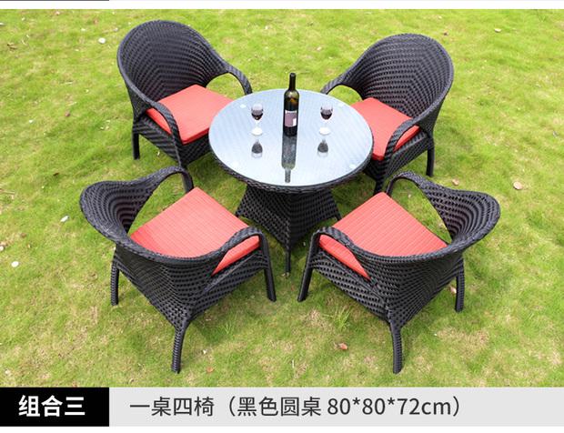 Bàn ghế ngoài trời Mojia kết hợp hiện đại tối giản nội thất sân vườn giải trí bàn cà phê mây ghế ban công bàn ghế năm mảnh - Bàn ghế ngoài trời / sân bàn ghế ban công