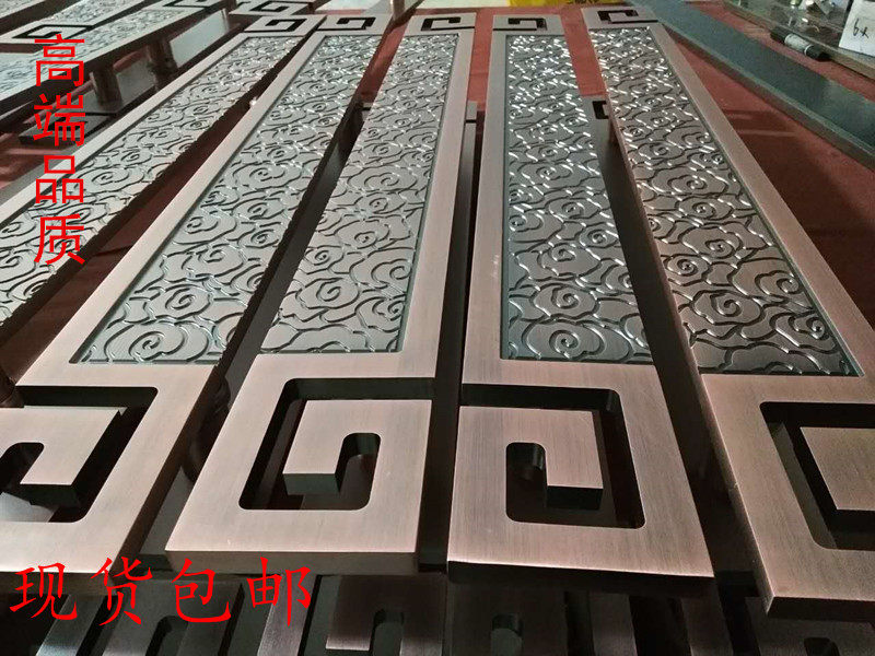 New Chinese glass door handle door handle Xiangyun antique copper hotel face villa club custom logo