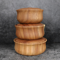 Acacia Wood whole wood hollowed out wooden bowl wooden bowl wooden bowl with lid Japanese large wooden bowl snack box