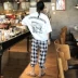 Mùa xuân và mùa thu mỏng quần nhà nữ sinh viên đại học phong cách quần điều hòa quần cotton quần cotton mùa hè quần ngủ quần áo unisex Quần tây