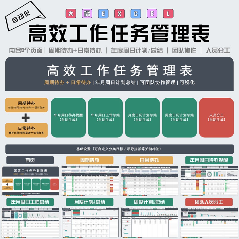 Big Orange Excel - Efficient Task Management Sheet (Periodic To-Do + Daily To-Do) Team Collaboration Excel Sheet Big Orange Excel - Efficient Task Management Sheet (Periodic To-Do + Daily To-Do) Team Collaboration Excel Sheet