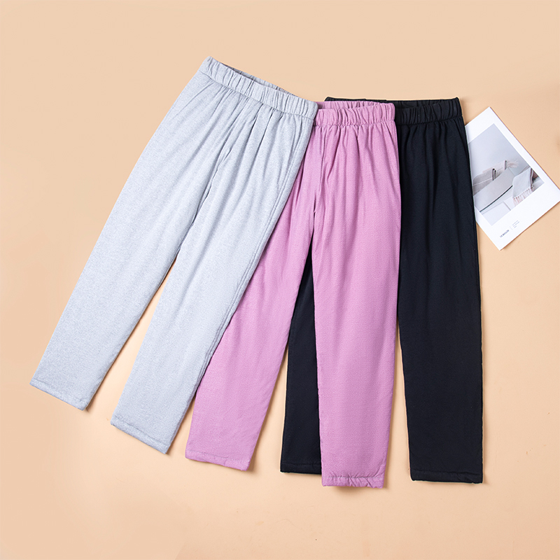 Moisture-Wicking Cotton Pants for Women, High-Waisted Thermal Pants for Keeping the Uterus and Stomach Warm, Loose-Fitting Winter Home Casual Pants for Air-Conditioned Rooms