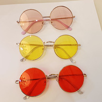 Childrens round glasses retro metal small round sunglasses baby cute boy 0-5 years old glasses sun glasses tide
