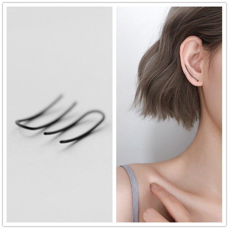 925 pure silver ear clip male and female South Korean personality minimalist earshot cool handsome pop lukewarm 2020 new wave
