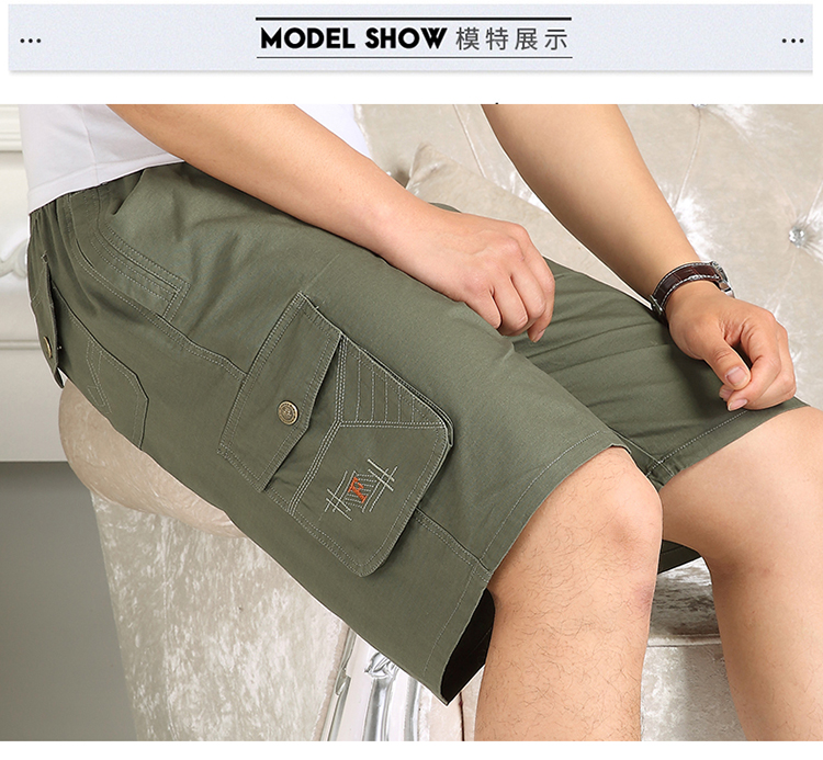 Mùa hè trung niên quần short nam cha mặc quần cotton rộng 40 tuổi 50 quần trung niên giản dị quần tất nam