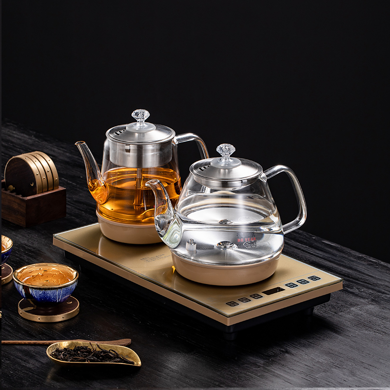 Full automatic bottom water electric kettle teapot set Household tea table Built-in water disinfection tea making stove