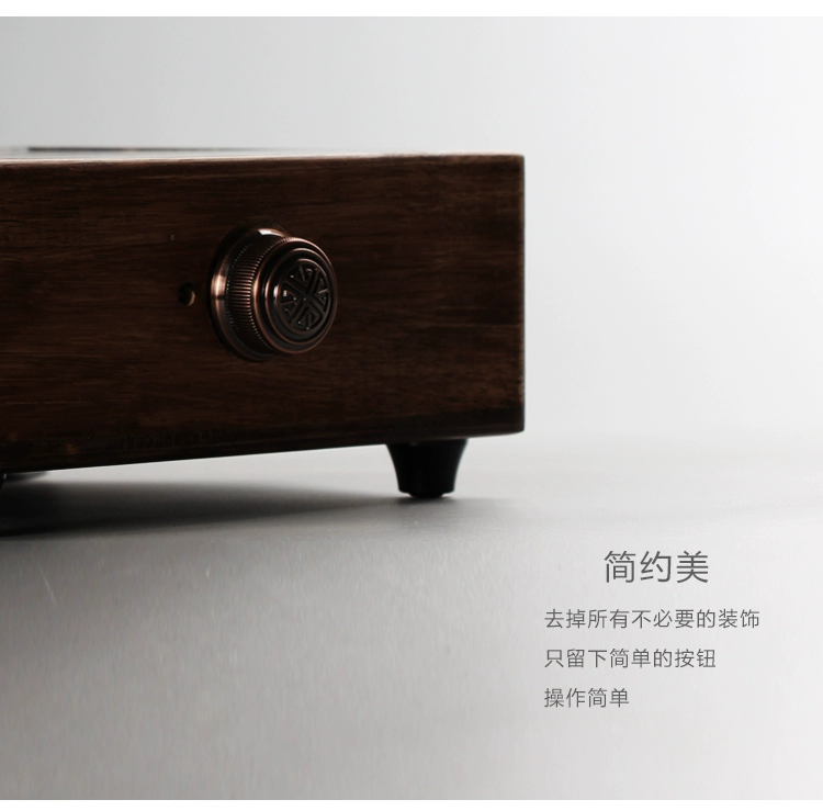 Bộ ấm trà vỏ gỗ cứng bếp gốm nhỏ retro im lặng nồi chè bếp trà sắt nồi nước sôi bếp điện - Bếp điện