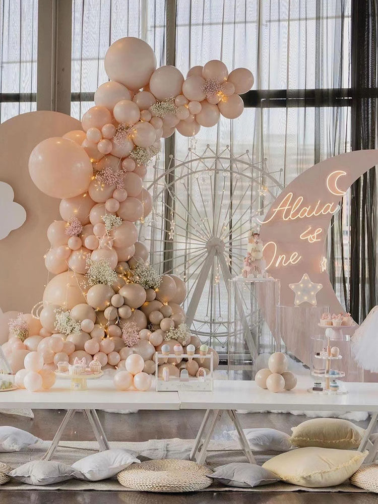 Shanghai baby banquet door-to-door arrangement 10th birthday party one-year-old ceremony full moon hundred-day banquet decoration balloon arrangement