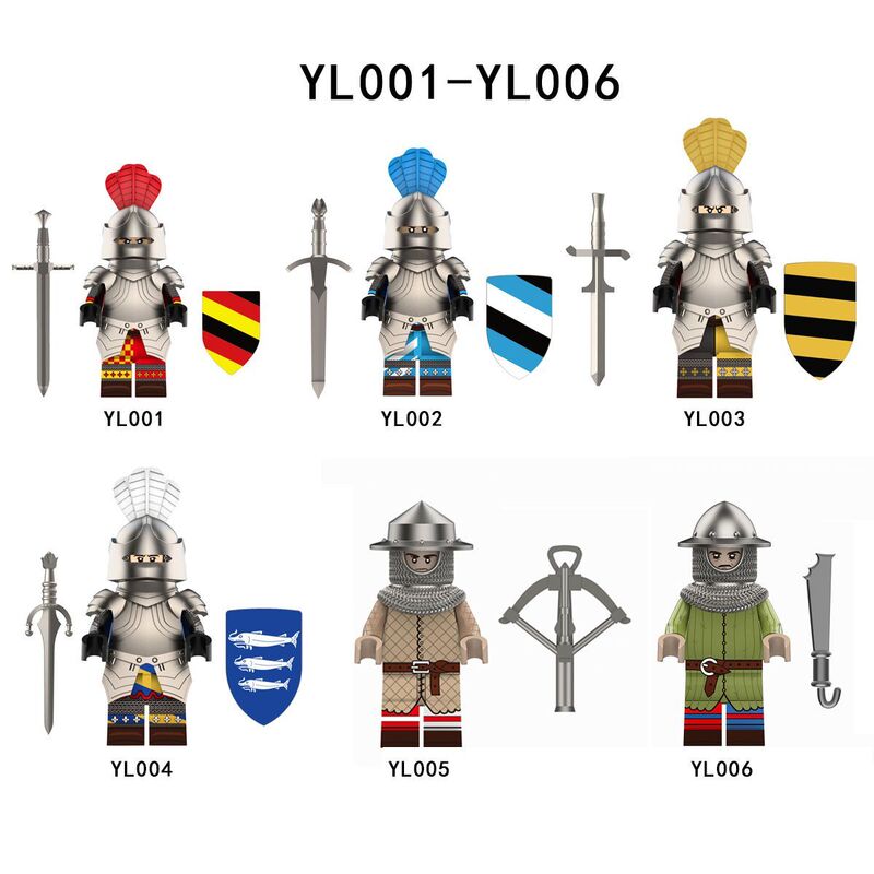 Medieval English-French Hundred Years' War England France Roman Knights Town Residents Building Blocks Yl001 Medieval English-French Hundred Years' War England France Roman Knights Town Residents Building Blocks Yl001