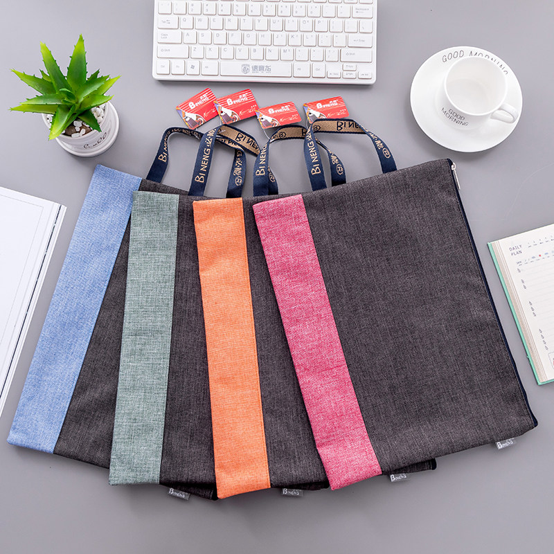 Be able to spell A4 file bag student dossier bag kit for boys and girls multifunction casser-bag for bag-laced cloth bag