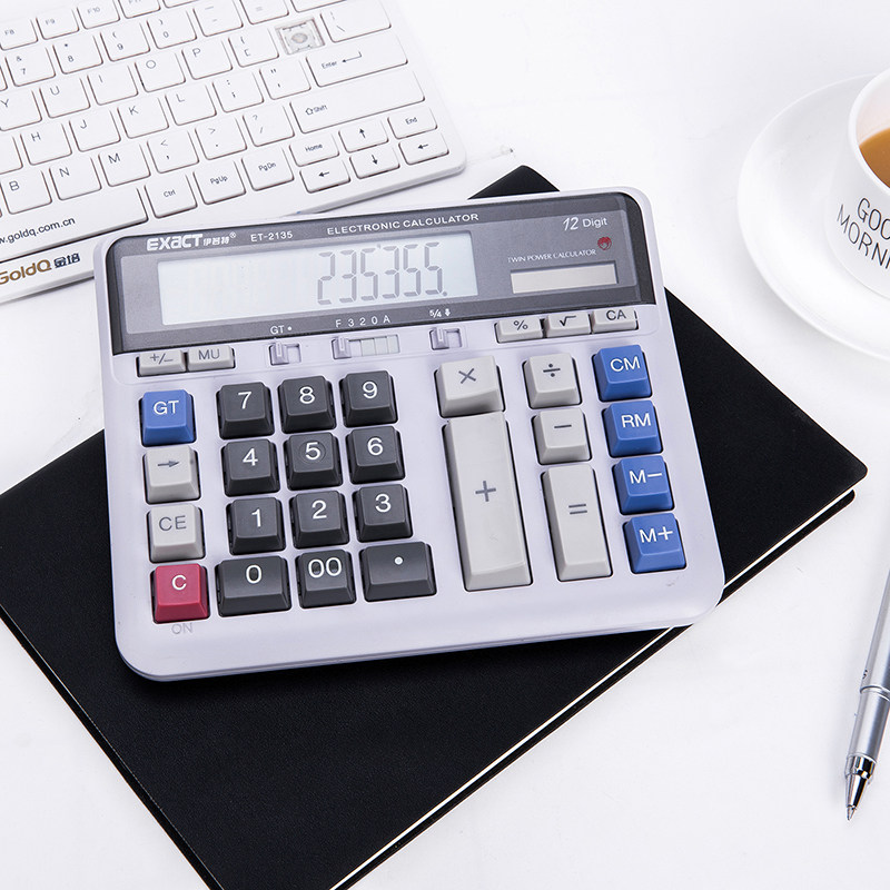 2135 calculator Solar energy 12-digit computer large button multi-function student office finance dedicated
