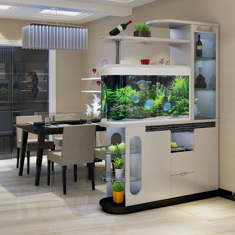 Multi Functional With Fish Tank Modern Living Room And Dining Room