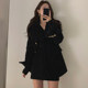 Retro herringbone suit woolen coat 2022 new women's autumn and winter Korean version loose casual thickened woolen coat