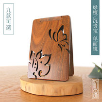 Green sandal folding mirror with wooden dresser wood dresser beauty mirror sandalwood creative gift custom