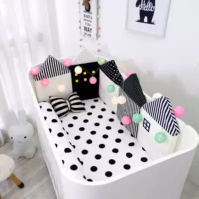 Baobao bed guard cushion baby bed Wall anti-collision fence strip crib guard cotton bed Wall removable bed