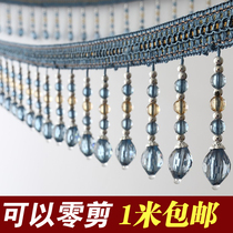 Promotional curtain lace super dense crystal bead hem decorative tassel bead accessories edge ear curtain fabric window