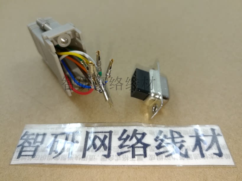 RJ45 turn 9 holes head mesh route port turning serial port RS232 RJ45 RJ45 DB9 hole free of welding head adjustable line