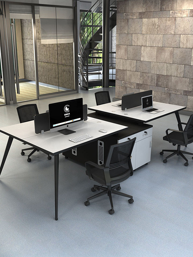 Chongqing office staff desk desk industrial style office desk and chair combination 4 6-person employee card seat