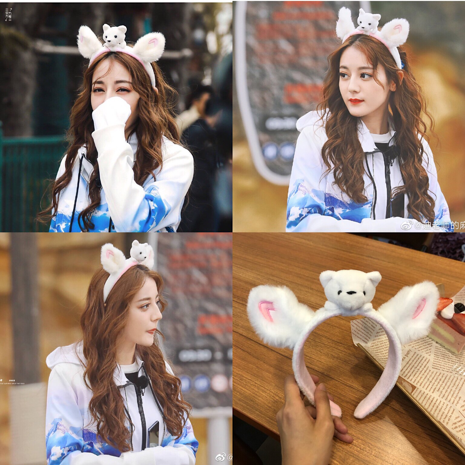 Extreme challenge Dilireba with the same polar bear headband bear rabbit ears cute cartoon headband hair accessories