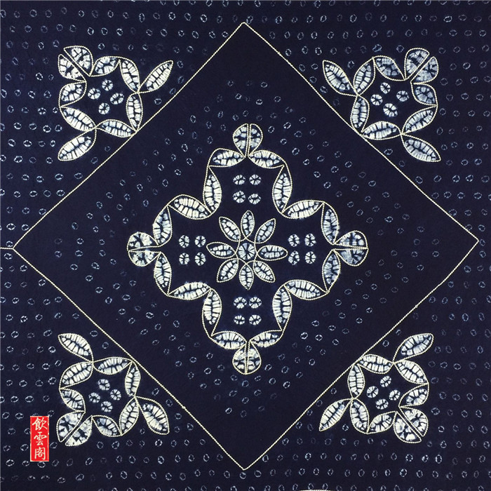 Yunnan special products Home Household Goods Great Deal White Ethnic Pure Handmade Dyeing Grass Wood Dyeing Table Cloth Fang Towel Show Line Flowers
