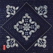 Yunnan specialty household goods Dali Bai pure hand-dyed grass dyed tablecloth square towel show line Flower