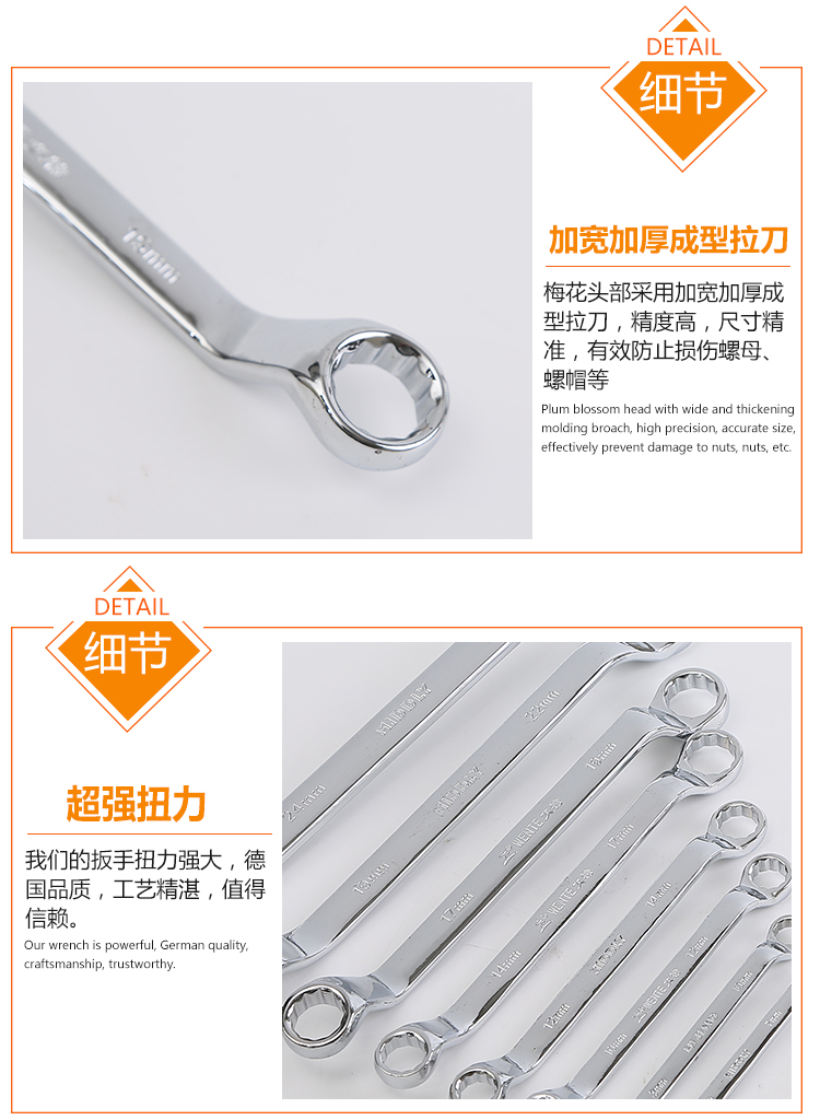 Cờ lê mận đặt 17-19 cờ lê mắt công cụ Cờ lê mận đôi đầu 22-24 Mận vặn đôi đầu - Dụng cụ cầm tay