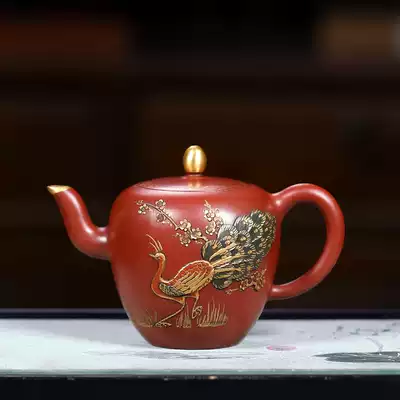 Taiwan return pot Yixing original mine purple sand pot famous real pure hand Zhou Guizhen Zhu mud Gold beauty shoulder