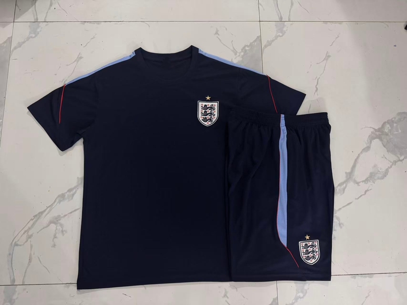 England Royal Blue Short-Sleeved Football Training Uniform Jersey Men's 2627 Quick-Drying Running Fitness Shorts Sports Team Uniform
