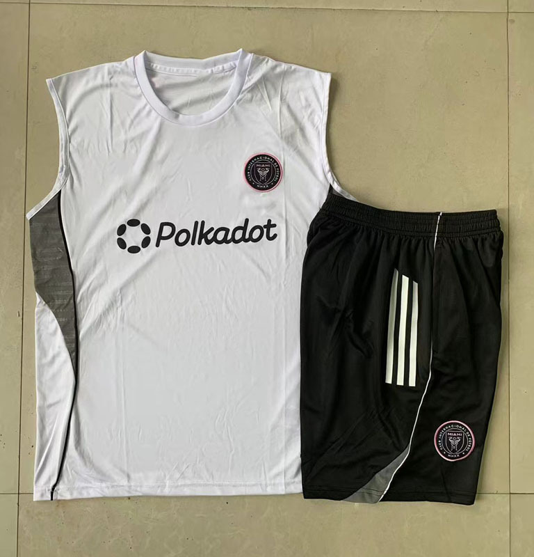Miami White Sleeveless Football Training Vest Jersey Men's 2526 Niche Running Fitness Shorts Sports Team Uniform