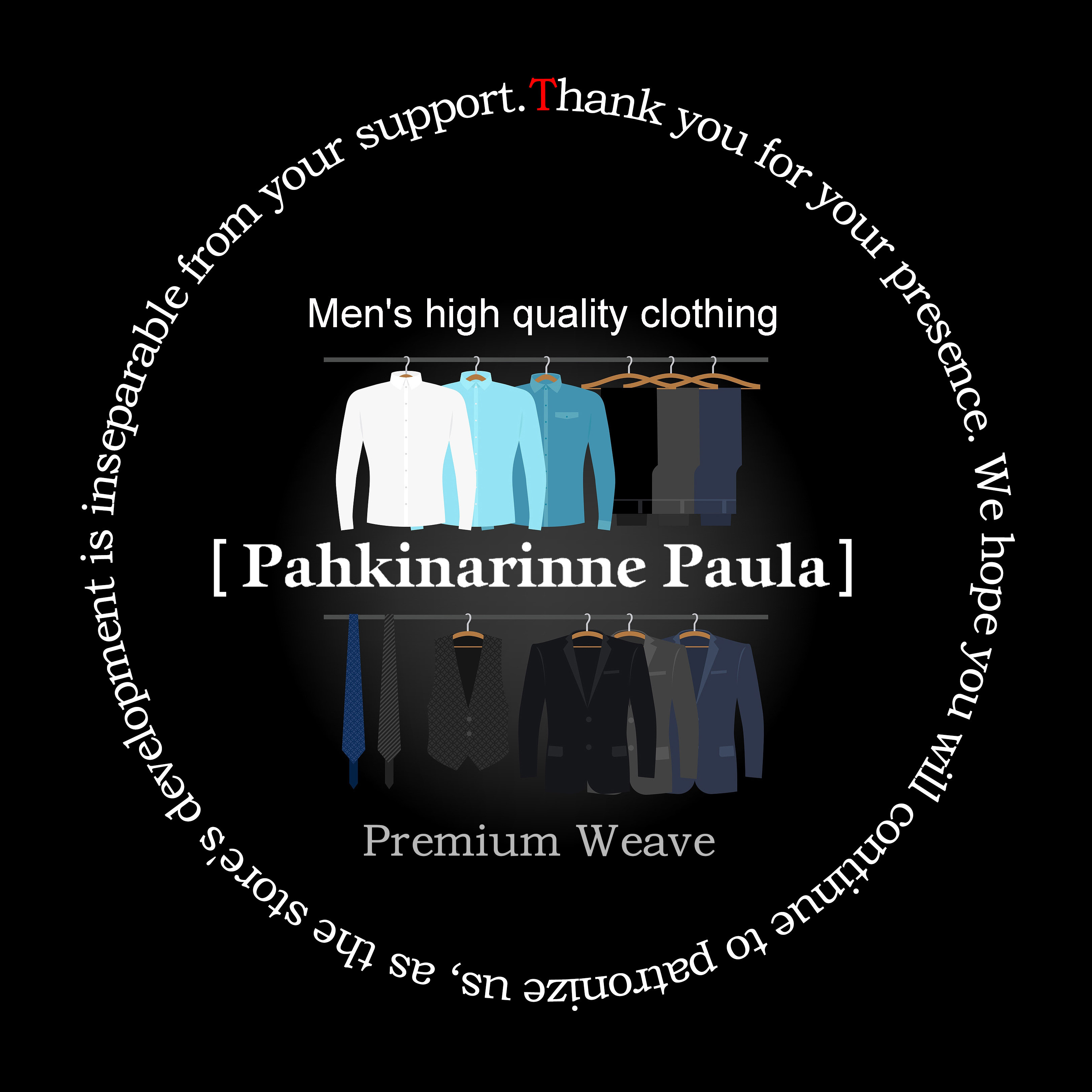 外贸衬衫PAHK (可定制)的LOGO
