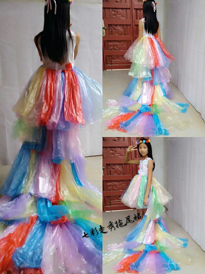 Ngày tết trẻ em người lớn mặc quần áo màu xanh lá cây thủ công trình diễn thời trang trang phục mẫu giáo quần áo phụ nữ-trẻ em trình diễn váy đồ bộ cho bé gái