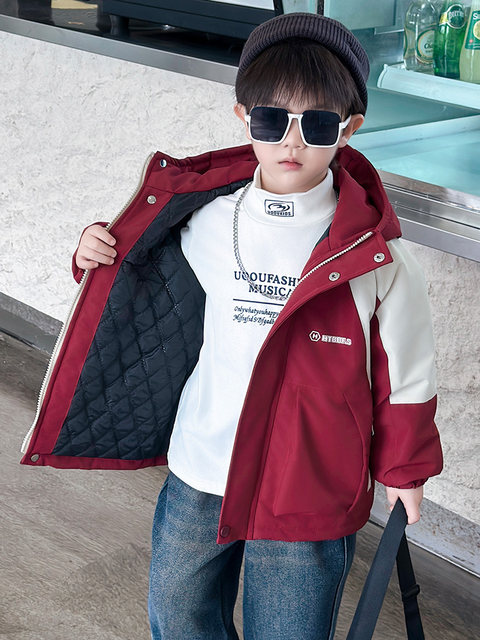 Boys' Outwear, Autumn and Winter Thickeneded Quilted Jacket, Cotton Outwear, Winter Cotton Outwear, Thin Cotton Kidsren's Autumn Outwear, 2026 New Style