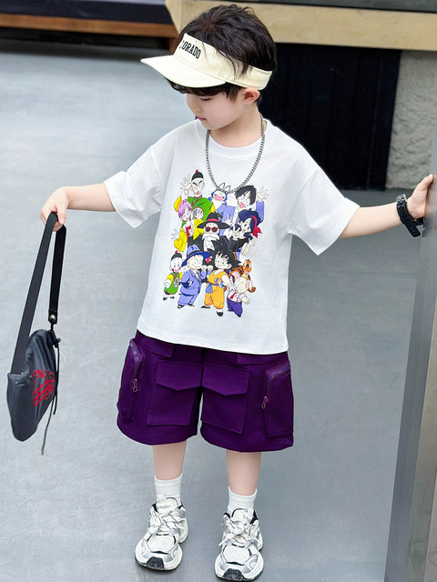 Boys' Summer Short-Sleeved Suit 2026 New Stylish Children's Summer Workwear Shorts Two-Piece Set Baby Summer Outfit Trendy