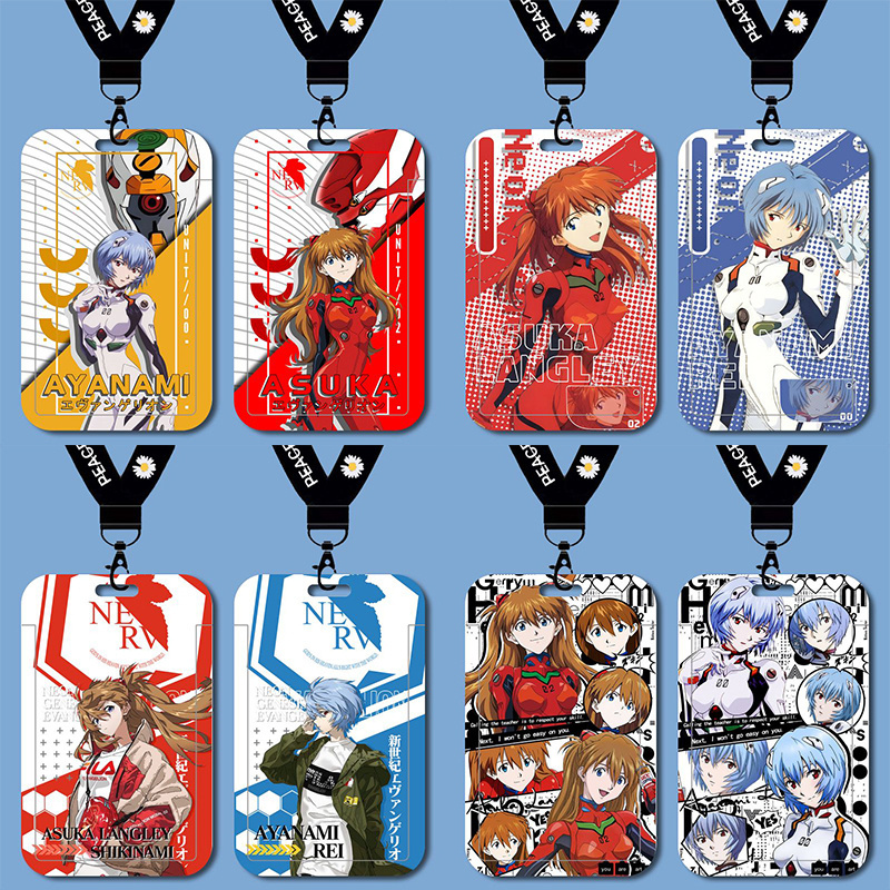 Neon Genesis Evangelion Rei Ayanami Asuka Card Holder Student Campus Card School Badge Factory Badge Access Card Keychain