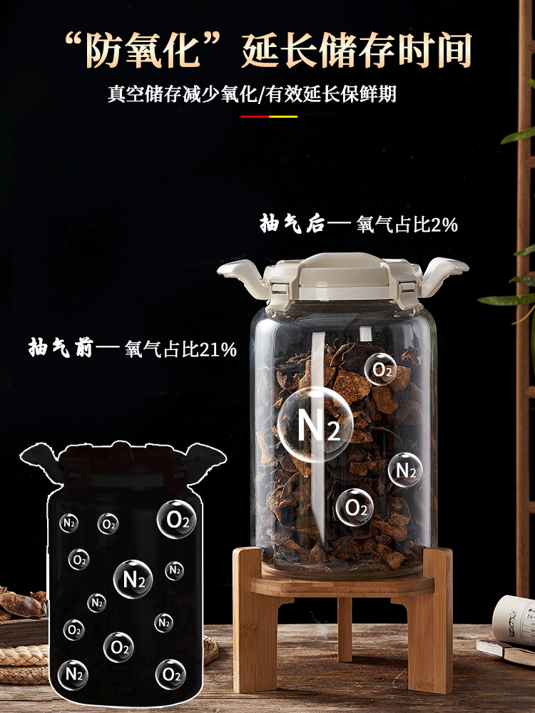 Special Glass Sealed Jar for Tangerine Peel Storage, Food-Grade Large-Capacity Storage Jar for Dry Goods, Tea, and Grains