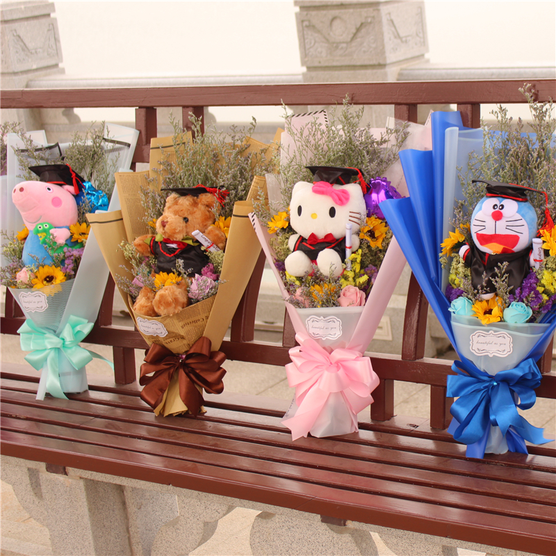 Doctor's hat, bachelor's clothing, doll, graduation gift, graduation photo gift, doll, practical university graduation