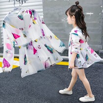 Girls sunscreen 2022 new Korean version Summer ultra-thin breathable foreign air Princess Childrens mid-length sunscreen