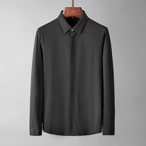 Spring new 100 hitch base Lining Clothes Press Gel Comfort Elastic Fabric Fashion Business Casual Long Sleeve Shirt Man