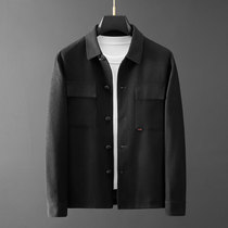 Autumn Winter New velvet knit clip cotton jacket mens fashion business with a thick and warm turn-over casual jacket