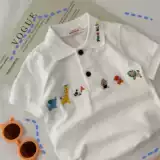 Детская мультяшная летняя хлопковая футболка polo, короткий рукав