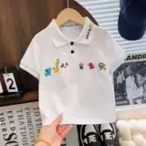 Детская мультяшная летняя хлопковая футболка polo, короткий рукав