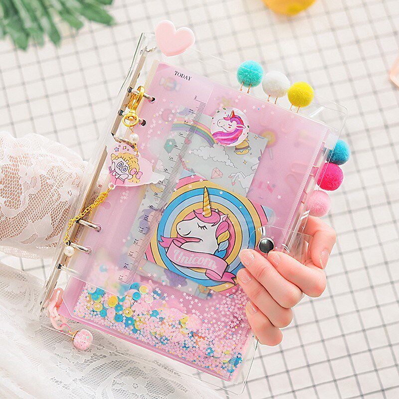 ins Korea cute pink girl heart book book hand note suit loose-leaf hand book net red notebook unicorn