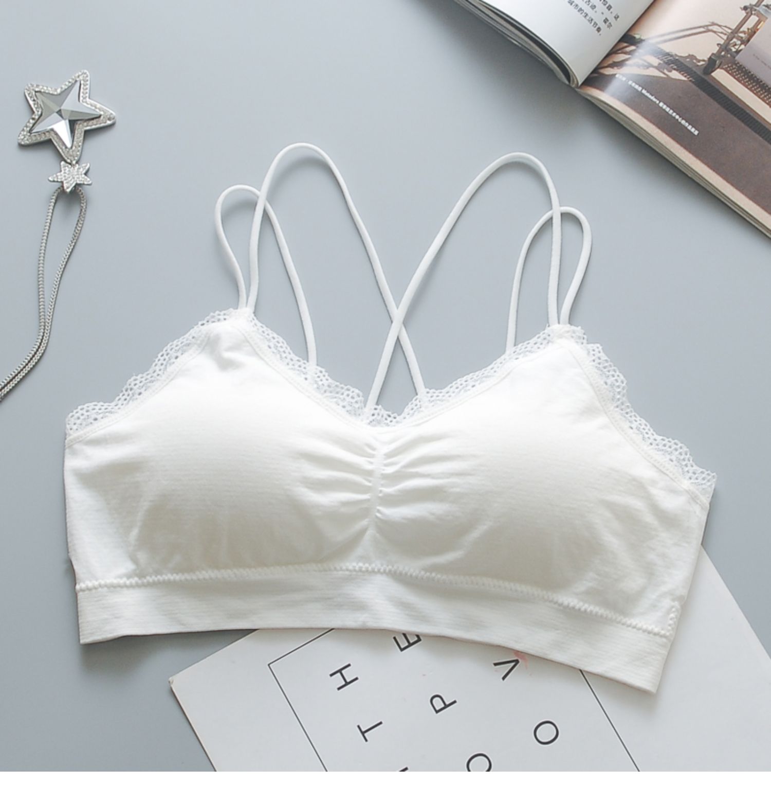Ren quấn ngực chạm đáy ống top vest nữ bên trong học sinh chống chiếu sáng áo ngực thể thao làm đẹp trở lại đồ lót - Ống áo lót nâng ngực