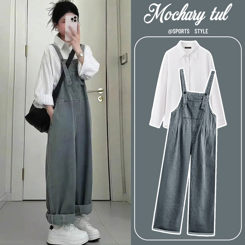 Overalls for Women 2026 New Maternity Denim Set Spring Outfit Petite Age-Reducing Pregnant Mom French Style Two-Piece Set