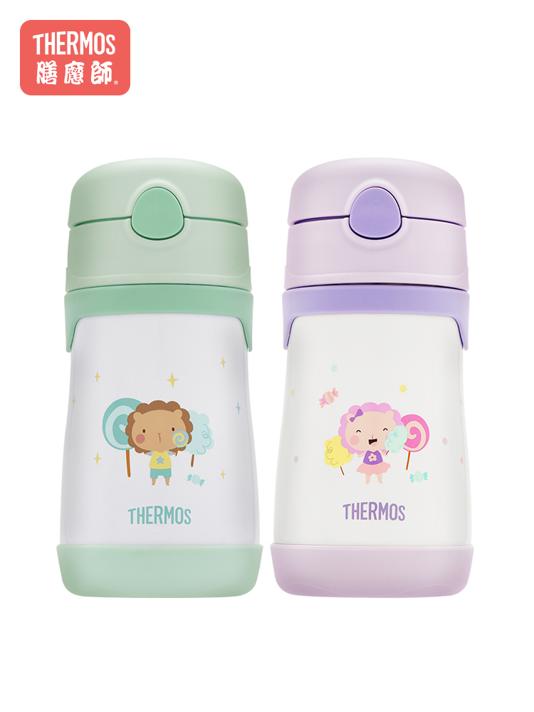 Zen Master children's thermos cup Baby straw cup Primary school students learn to drink cup Baby direct drinking cup TCKC-350SL