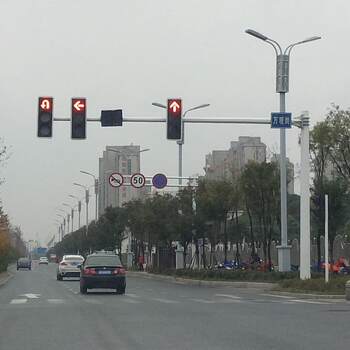 Beijing traffic monitoring pole hot-dip galvanized vertical pole supporting embedded parts electronic police surveillance octagonal pole factory direct sales
