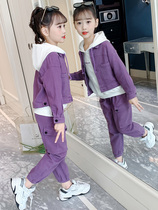 next jazz girl suit online red child clothing 2021 new trendy CUHK child sports ocean gas three sets ebb