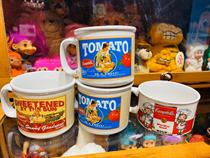 (Sweet Bean) VINTAGE tomato soup ceramic mug campbells gold treasure soup canned antique water glass